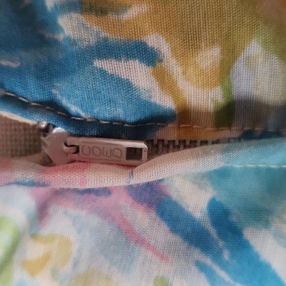 1960's Rare watercolor floral Belted pleated Cottagecore Midi Dress - Picture 6 of 11